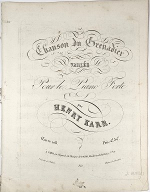 Karr Henry - Chanson du Grenadier, Variee, ca.1825
