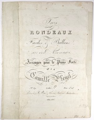 Pleyel Camille - Trois Rondeaux Faciles & Brillanc, No. 3, ca. 1820.