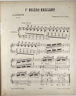 Leybach Ignatius - Bolero Brillant A Mademoiselle Clotilde d'Exea, 1865.