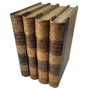 Mickiewicz Adam - Poezye. Complete new edition. Arranged by Piotr Chmielowski. T. I-IV. Kraków 1910 Nakł. Księg. G.Gebethner i Sp.