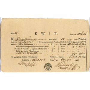 Kwit podatkowy, Rzeszów, 1820.