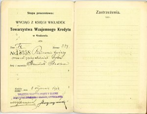 Booklet of inserts of the Mutual Credit Society in Cracow.