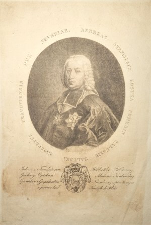 Załuski Andrzej Stanisław Kostka] Andreas Stanislaus Kostka Comesin Zaluskie Zaluski Episcopus Cracoviensis Dux Severia.