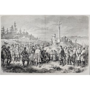 [Powstanie styczniowe] Błogosławieństwo ochotników zamierzającyh przyłączyć się do oddziałów gen. Langiewicza, 1863.