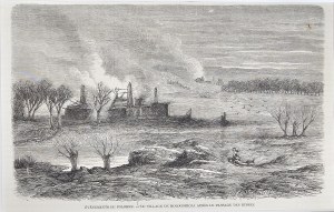 [January Uprising] Destruction of Malogoszcz after the passage of Russian troops, 1863.