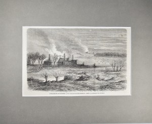 [January Uprising] Destruction of Malogoszcz after the passage of Russian troops, 1863.