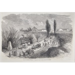 [Powstanie styczniowe] Oddziały powstańcze na drodze do Michałowic, 1863.