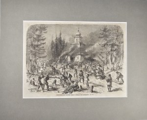 [January Uprising] Arson of a Greek church by insurgents in Lithuania, 1863.