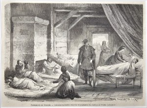 [January Uprising] Hospital in the castle in Vodka, 1863.