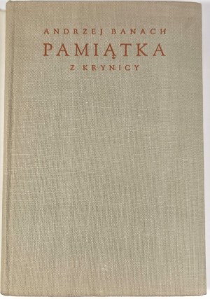 Banach Andrzej - Souvenir from Krynica. Cracow 1959 Wyd. Literackie.