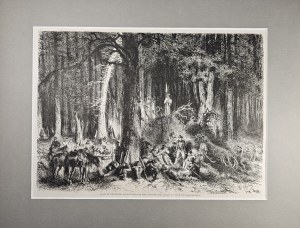 [January Uprising] Insurgents camp in a forest in Lithuania, 1863.