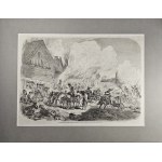 [Powstanie styczniowe] Zdobycie wioski powstańczej przez Kozaków, 1863.