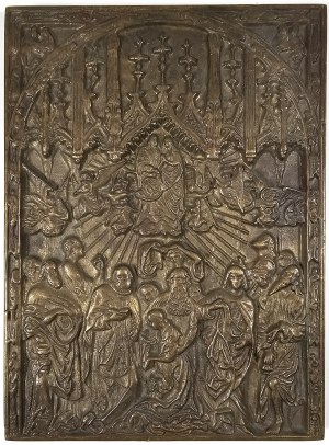 Relief depicting a fragment of the Veit Stoss Altarpiece from St. Mary's Basilica in Cracow, early 20th century.