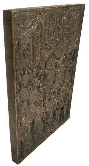 Relief depicting a fragment of the Veit Stoss Altarpiece from St. Mary's Basilica in Cracow, early 20th century.