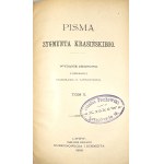 Krasiński Zygmunt - Pisma. Wydanie zbiorowe z przedmową Stanisława Tarnowskiego. T. I-IV. Lwów 1898 Nakł. Księg. Gubrynowicza i Schmidta.