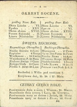 Nowy Kalendarzyk Polityczny na rok zwyczayny 1829. r. XI. Warsaw Nakł. J. Netto.