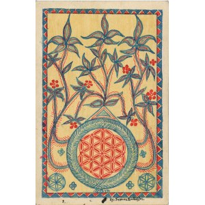 Zwoliński Tadeusz - Projek pocztówki Ornament z kijanki góralskiej zwany 'Gaje, ok. 1910.