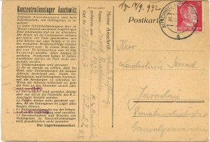 Auschwitz - Postcard of a prisoner from the first transport, No. 37 (7), 14.9.1942.