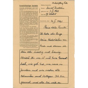 Auschwitz - List więźnia z pierwszego transportu, nr 37 (7), 16.2.1941 r.