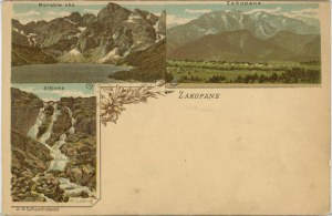 Zakopane - Wielowidokowa, lithograph by M. Salba, ca. 1900.