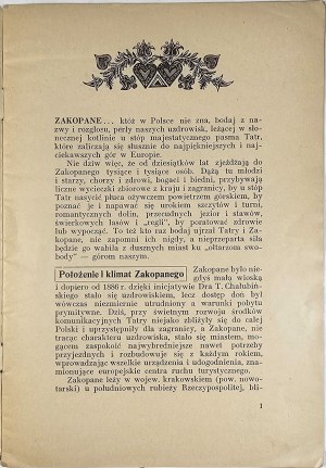Zwolinski Tadeusz - Zakopane. Year-round high-mountain spa and tourist and sports station in the Tatra Mountains. Zakopane 1929 Published by the Board of Zakopane Spa, the Board of the City and the 