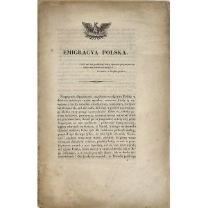 Emigracya Polska. Paryż 1833 W Drukarni A. Pinard.