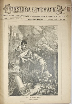Biesiada Literacka T. XXV-XXVI. Ilustracya warszawska devoted to literature, art, social issues, inventions, politics and national economy. Warsaw 1883 Editor and Publisher Wladyslaw Maleszewski.