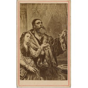 Vít Stwosz vedený svou vnučkou, kolem roku 1870.