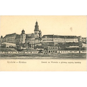 Kraków - Zamek na Wawelu z główną częścią katedry, ok. 1900.