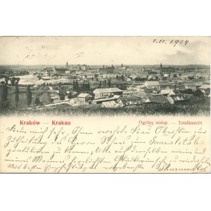 Krakow - General view of the city from Podgórze, 1904.