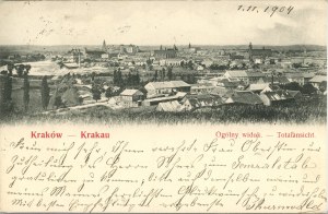 Krakow - General view of the city from Podgórze, 1904.