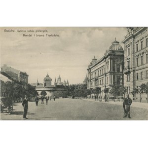 Cracovia - Scuola di Belle Arti, Porta Rondel e Florian, 1910.