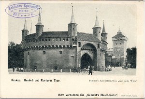 Krakow - Barbican and Florian Gate, ca. 1900.