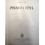 Szanto Tibor - Pismo i styl, Warszawa 1968 [ kaligrafia, drukarstwo]