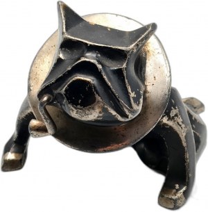 Figurine of a bulldog with a pipe - paperweight, [caricature of Winston Churchill] - Poland, 1930s/40s, Art Deco, [Lodz?]