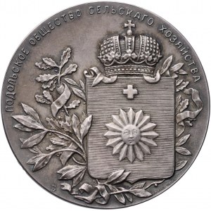 19th century, Podolian Agricultural Society (Подольское бщество ельскогo Xoзяйтвa), medal undated, rare
