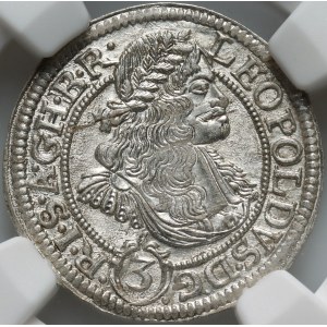 Śląsk pod panowaniem austriackim, Leopold I, 3 krajcary 1674 FIK, Opole