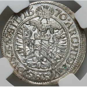 Śląsk pod panowaniem austriackim, Leopold I, 3 krajcary 1670 SHS, Wrocław