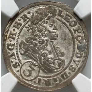 Śląsk pod panowaniem austriackim, Leopold I, 3 krajcary 1696 CB, Brzeg