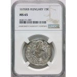 Hungary, Leopold I, 15 Kreuzer 1676 KB, Kremnitz