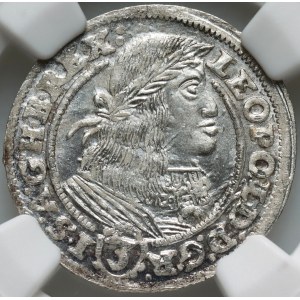 Śląsk pod panowaniem austriackim, Leopold I, 3 krajcary 1661 GH, Wrocław