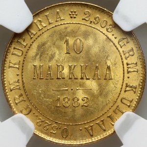 Finland, Alexander III, 10 Markkaa 1882 S, Helsinki