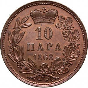 Serbia, Mihailo Obrenović III, 10 Para 1868