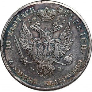 Królestwo Kongresowe, Aleksander I, 10 złotych 1821 IB, Warszawa