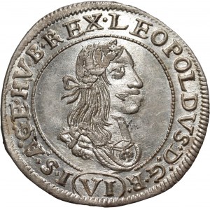 Hungary, Leopold I, 6 Kreuzer 1673 KB, Kremnica