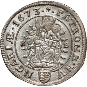 Hungary, Leopold I, 6 Kreuzer 1673 KB, Kremnica