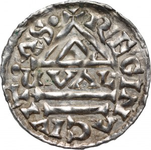 Germany, Bayern, Heinrich II der Zänker 985-995, Denar, Regensburg, mintmaster GVAL