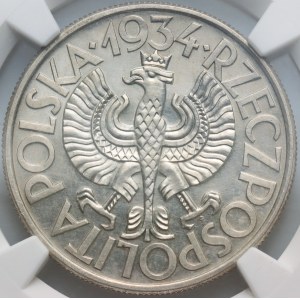 II RP, 10 zloty 1934, Warsaw, Klamry, PRÓBA, mirror stamp