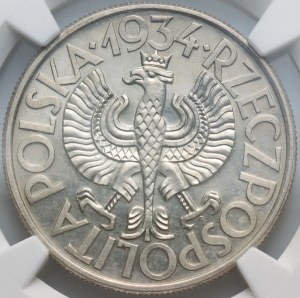 II RP, 10 złotych 1934, Warszawa, Klamry, PRÓBA, stempel lustrzany