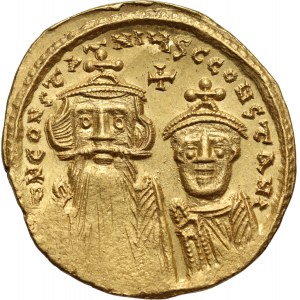 Byzantine Empire, Constans II and Constantine IV 641-668, Solidus, Constantinople
